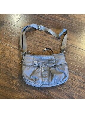 Kipling Gray Shoulder Bag Zipper Accents Key Holder Adjustable Strap Women's